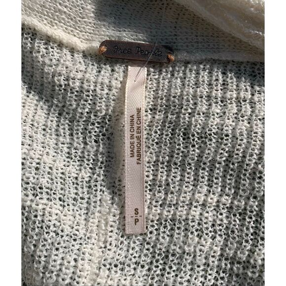 Free People Ivory Mountain Song Henley Sheer Tunic Sweater sz S - Picture 7 of 7